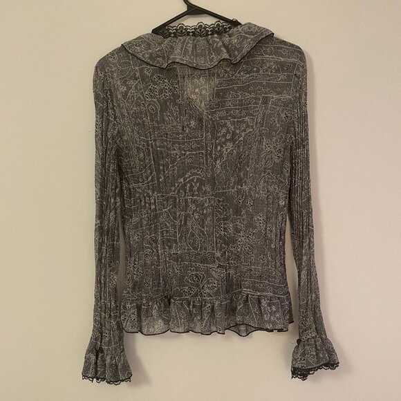 Y2K sheer ruffle blouse - Picture 2 of 5